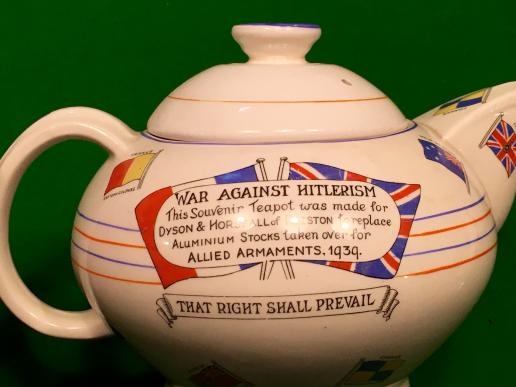 Crown Ducal WWII 'War Against Hitlerism' Teapot.