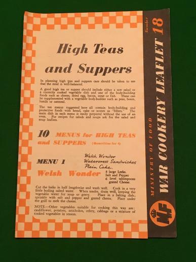 War Cookery Leaflet No.18 High Teas....