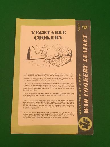 War Cookery Leaflet No.6 ' Vegetable Cookery '