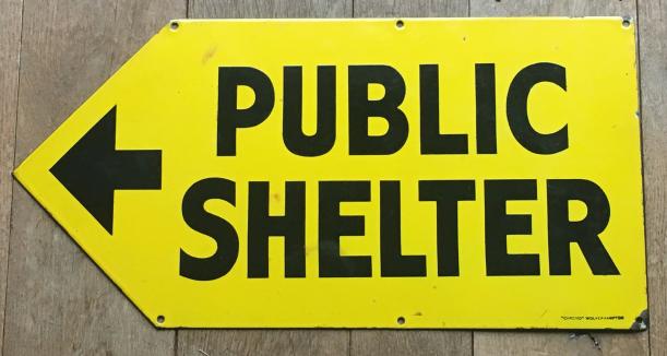 Enamel Shelter Sign.