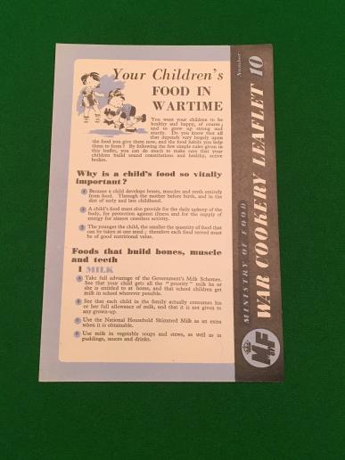 War Cookery Leaflet No.10 Your Children's Food in Wartime.