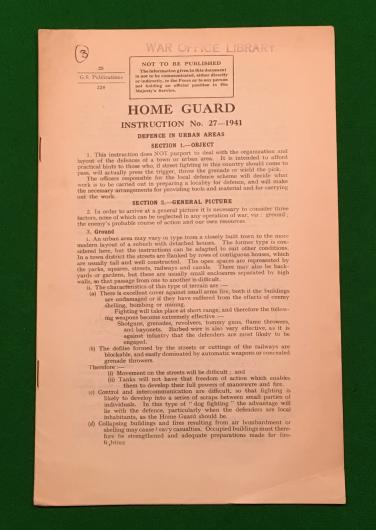 Home Guard Instruction - No.27 1941.