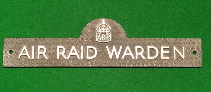 Air Raid Warden Sign.