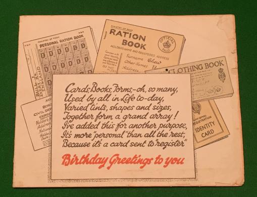 Wartime Birthday Card - Rationing Theme.