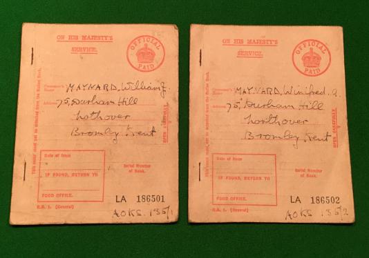 1940 Ration Books R.B.1 - Husband and Wife.