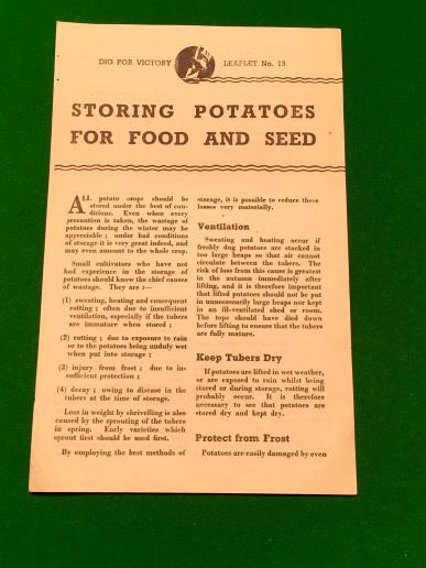 Dig for Victory Leaflet No.13 - Storing Potatoes.