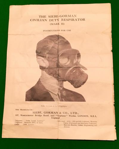 Siebe-Gorman CD Respirator Leaflet.