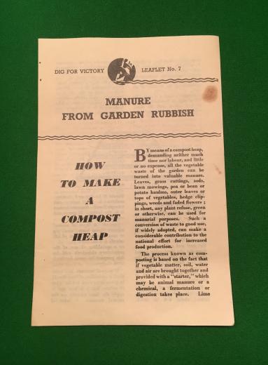 Dig For Victory Leaflet No.7- Manure.