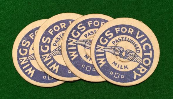 Wings for Victory milk bottle tops.