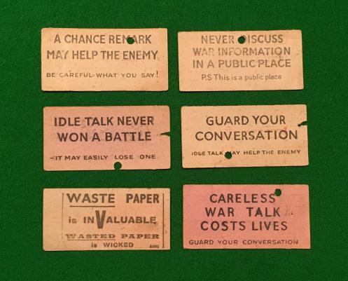 Wartime Bus Tickets with Watime slogans.