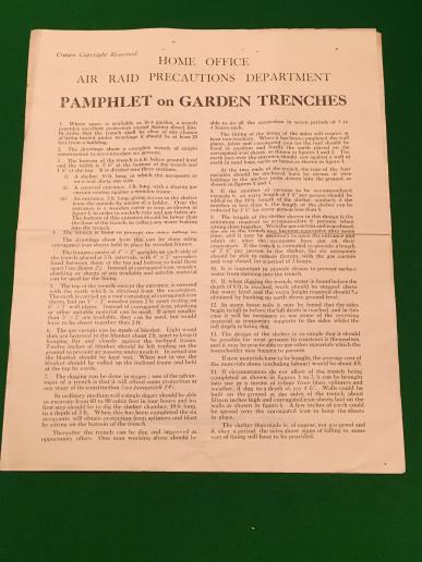 ARP Pamphlet - Garden Trenches.