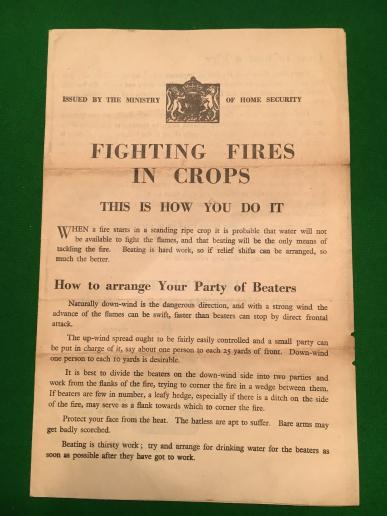 Fighting Fires in Crops - Ministry Leaflet.