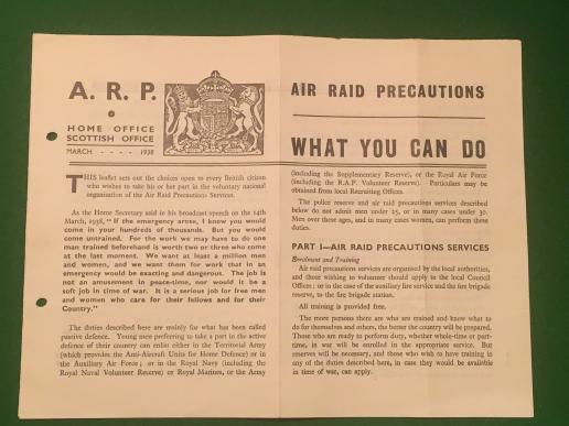 1938 Home Office/Scottish Office ARP notice.