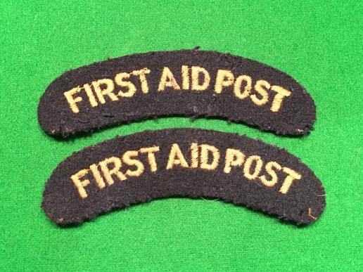 Civil Defence First Aid Post Shoulder titles.