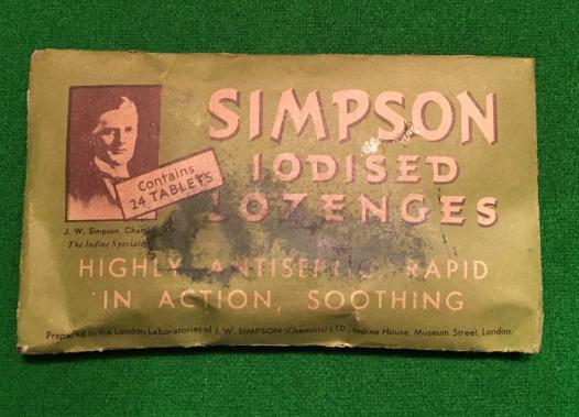 Simpson - Iodised Lozenges - sore throat remedy.