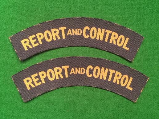 Civil Defence - Report & Control Shoulder Titles.