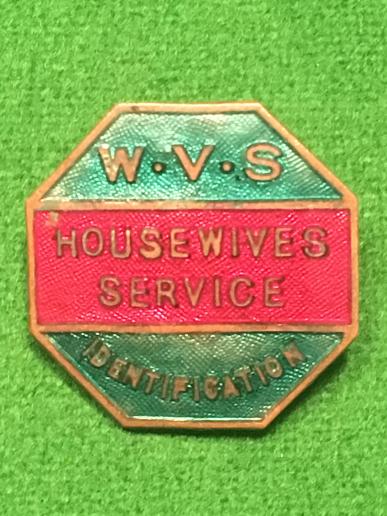 WVS Housewives Sevice lapel badge. 