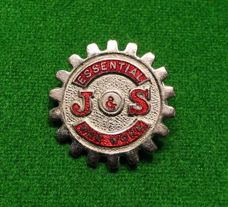 J&S Essential War Work Lapel Badge.