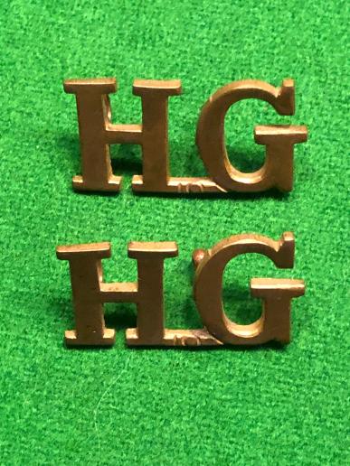 Brass Home Guard Shoulder Titles.