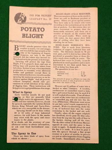 Dig for Victory Leaflet No.17 - Potato Blight.