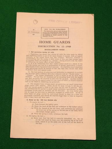 Home Guard Instruction - No.11 1940 - Miscellaneous Notes.