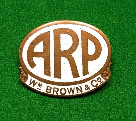 Wm Brown & Co. ARP badge.