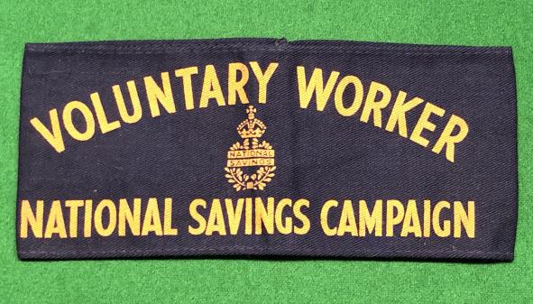 Wartime National Savings Voluntary Worker Armband.