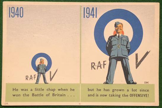 Humorous/Patriotic Postcard - R.A.F.