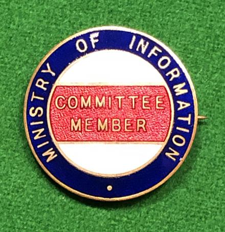 Ministry of Information - Committee Member Lapel Badge.