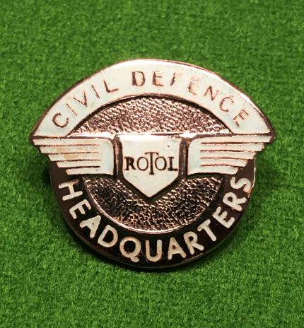 Rotol Civil Defence Headquarters Lapel Badge.