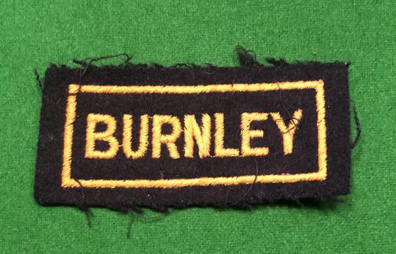 Civil Defence area title - Burnley.