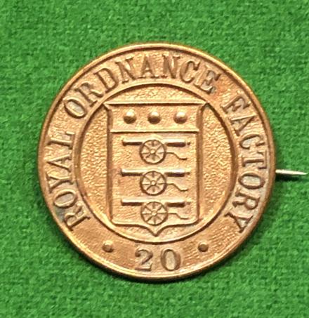 Royal Ordnance Factory lapel badge - No.20.