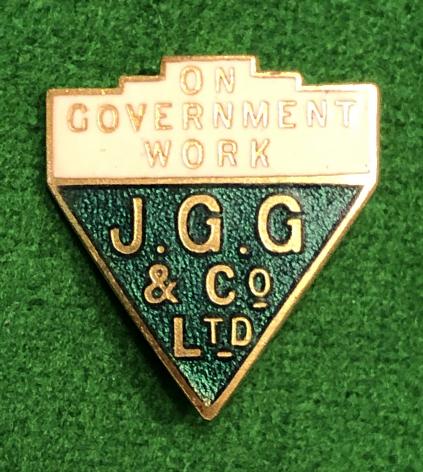 On Government Work J.G.G. & Co Ltd Lapel badge.