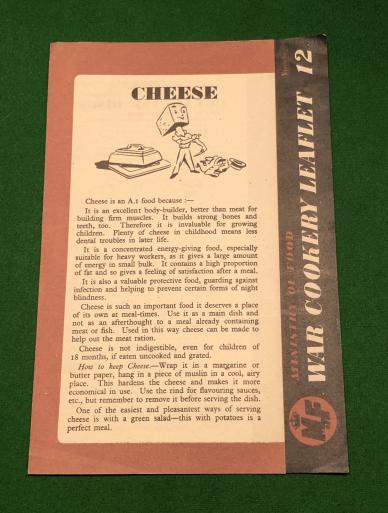 War Cookery Leaflet No.12 Cheese.