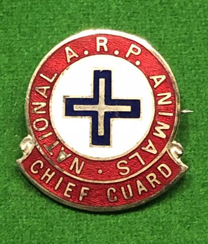 National ARP for Animals Chief Guard lapel badge.