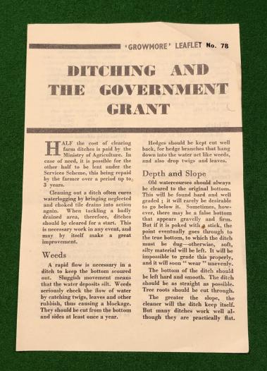 Growmore Leaflet - Ditching and the Government Grant.