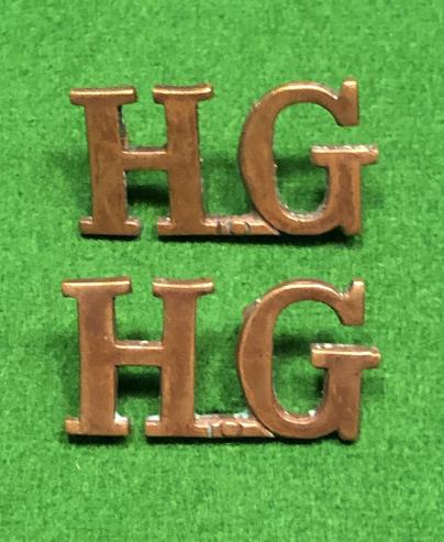 Brass Home Guard Shoulder Titles.