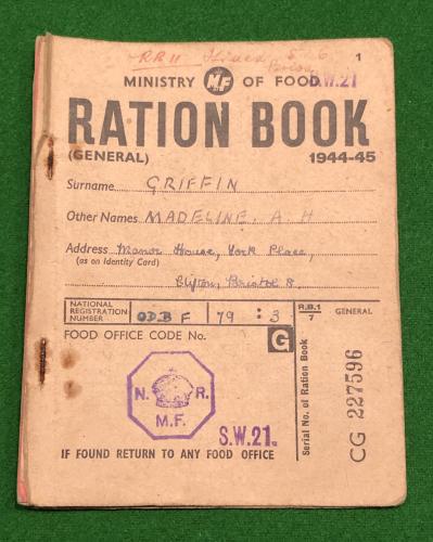 1944-45 Ration Book.