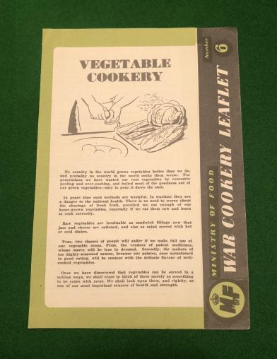 War Cookery Leaflet No.6 Green Vegetables.