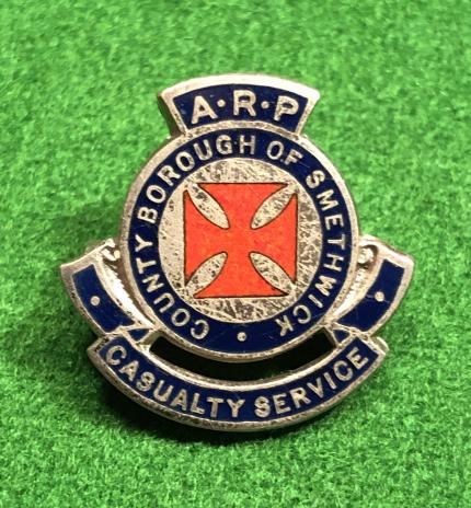 Smethwick ARP Casualty Service Lapel Badge.