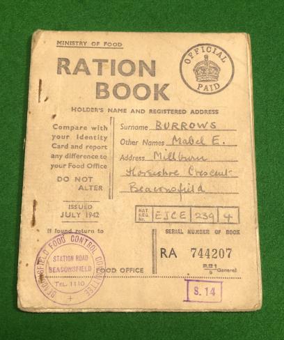 1942 Ration Book.