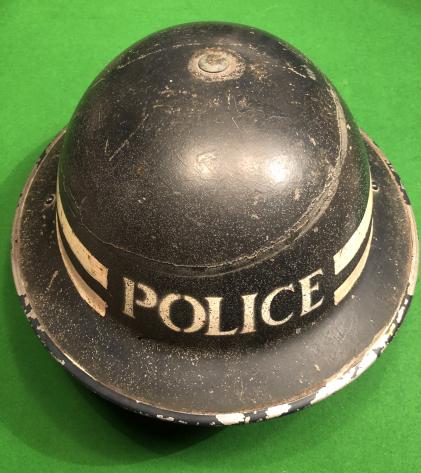 WW2 Police Sergeant's steel helmet. 