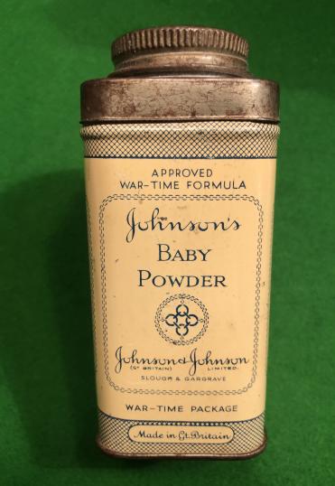 Wartime Tin of Johnson's Baby Powder.