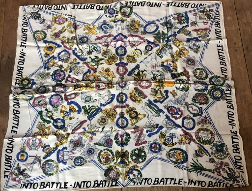 Wartime Jacqmar Scarf ' Into the Battle '.