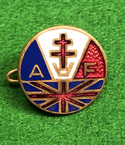 Association of Friends of the French Volunteers - AVF Lapel Badge.