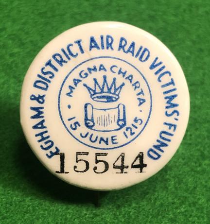 Egham & District Air Raid Victims' Fund Badge.