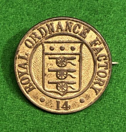 Royal Ordnance Factory lapel badge - No.14.