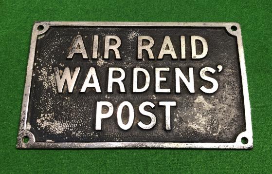 Air Raid Wardens' Post Sign.