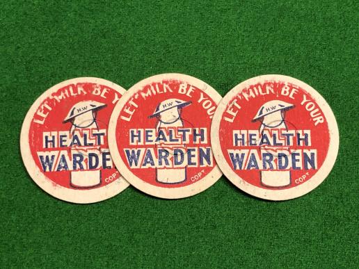 Wartime Milk Bottle Tops - Health Warden.