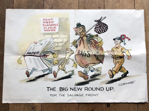 Ministry of Supply Salvage Poster: The Big New Round Up.